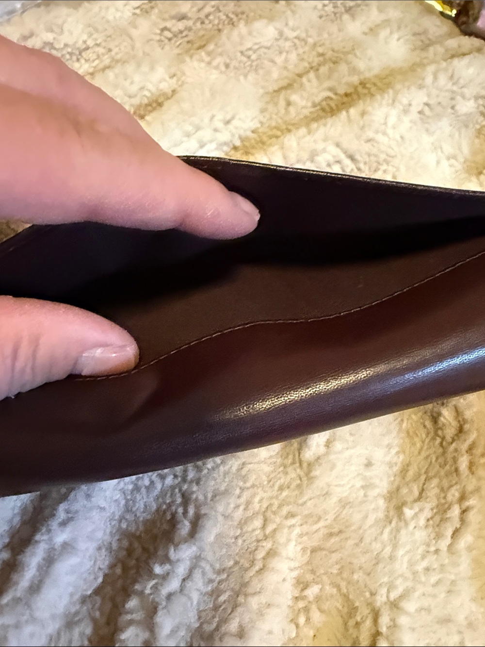 NWOT Coach Dark Brown Leather Wallet with Gold Hardware - Picture 4 of 6